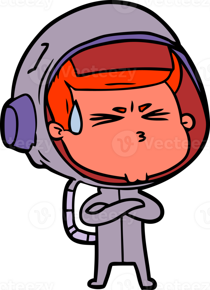 cartoon stressed astronaut png