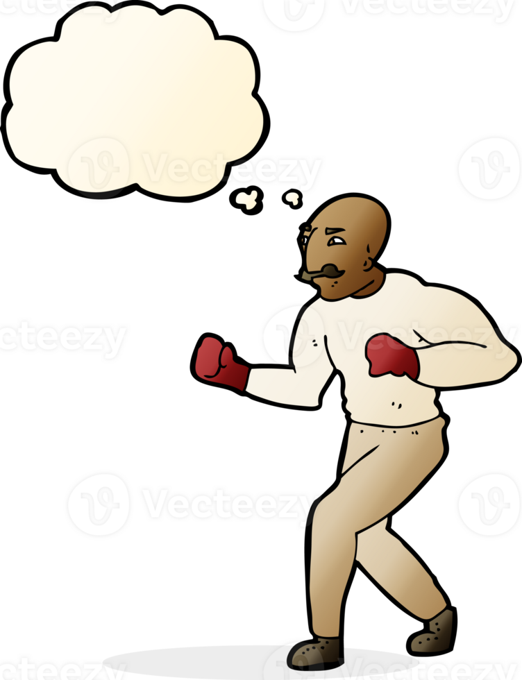 cartoon boxer with thought bubble png