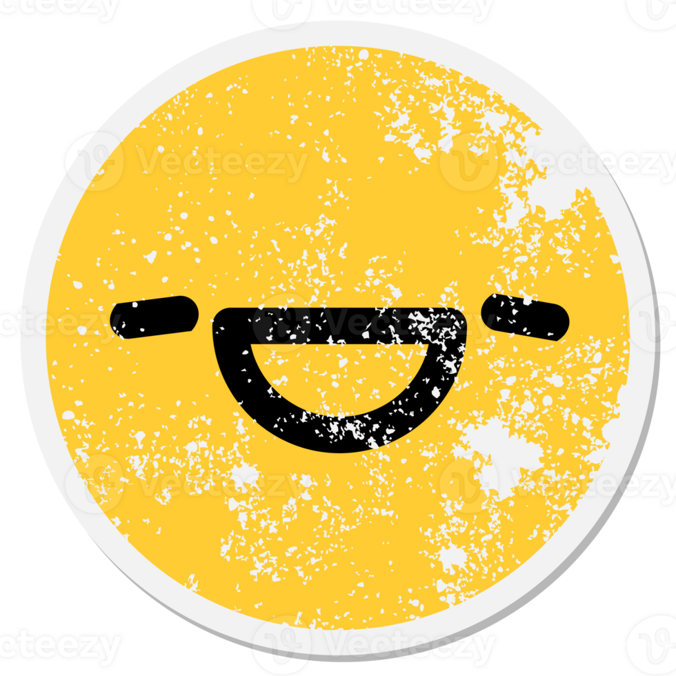 very happy face circular sticker png