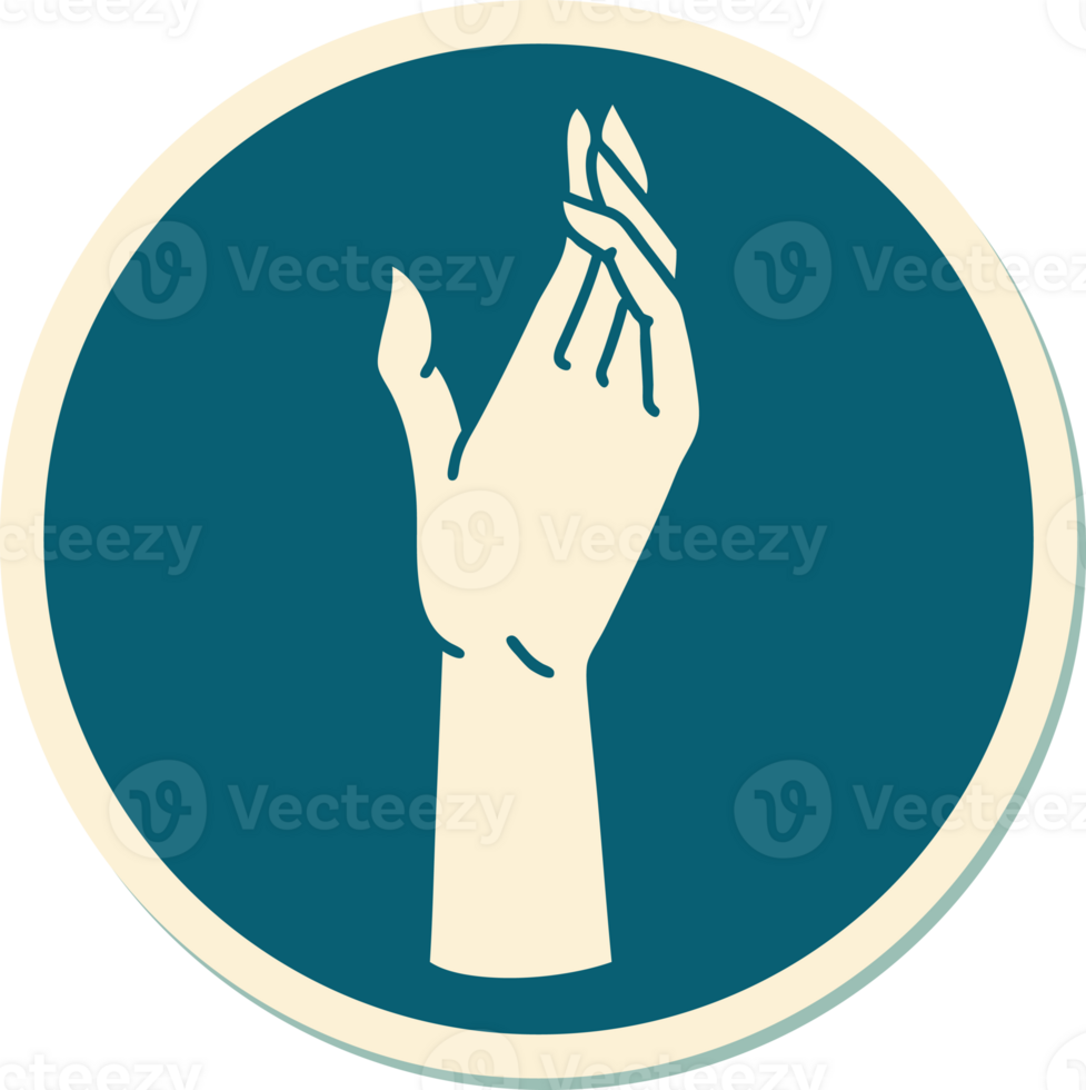 sticker of tattoo in traditional style of a hand png