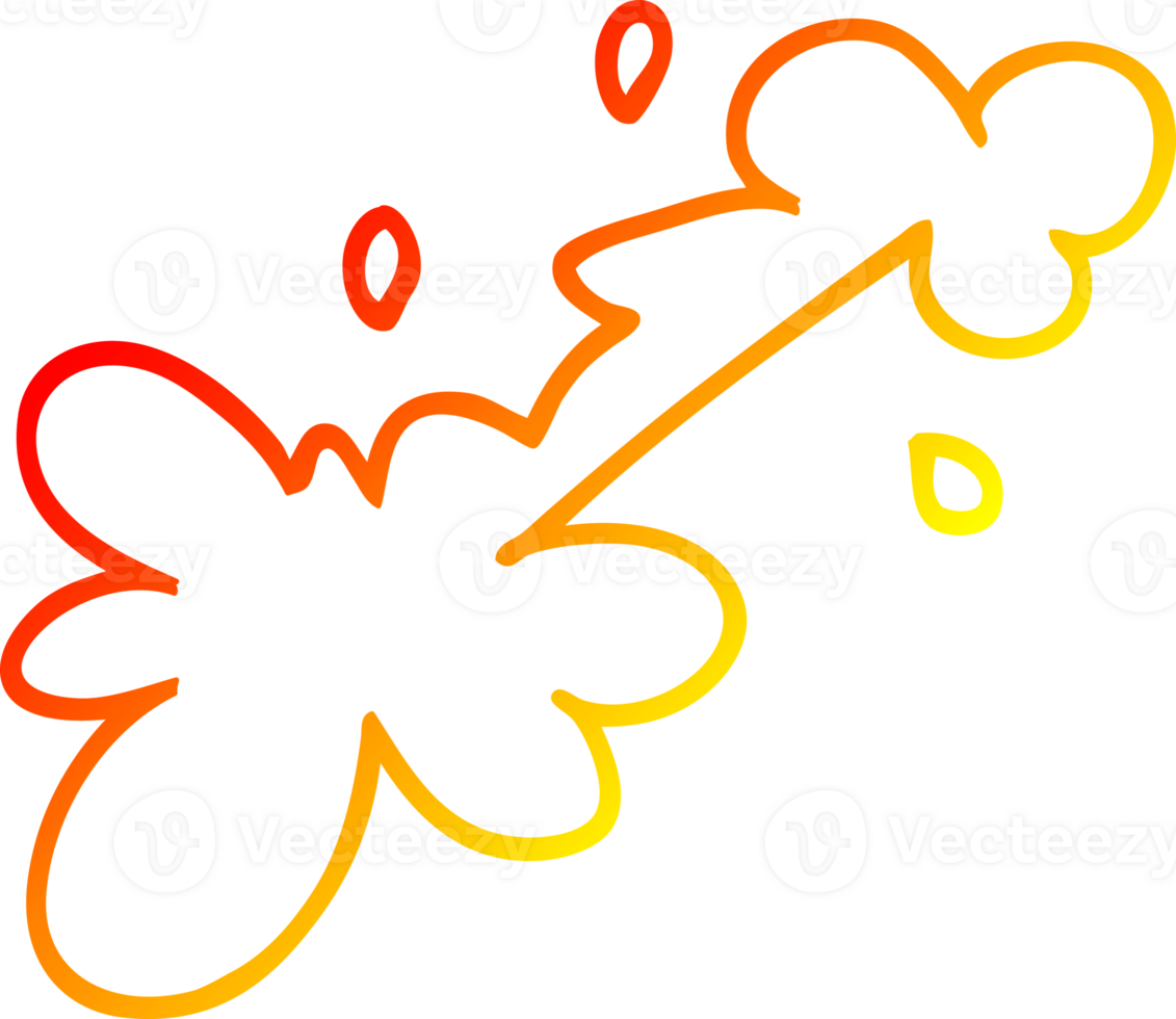 warm gradient line drawing of a cartoon mud splat png