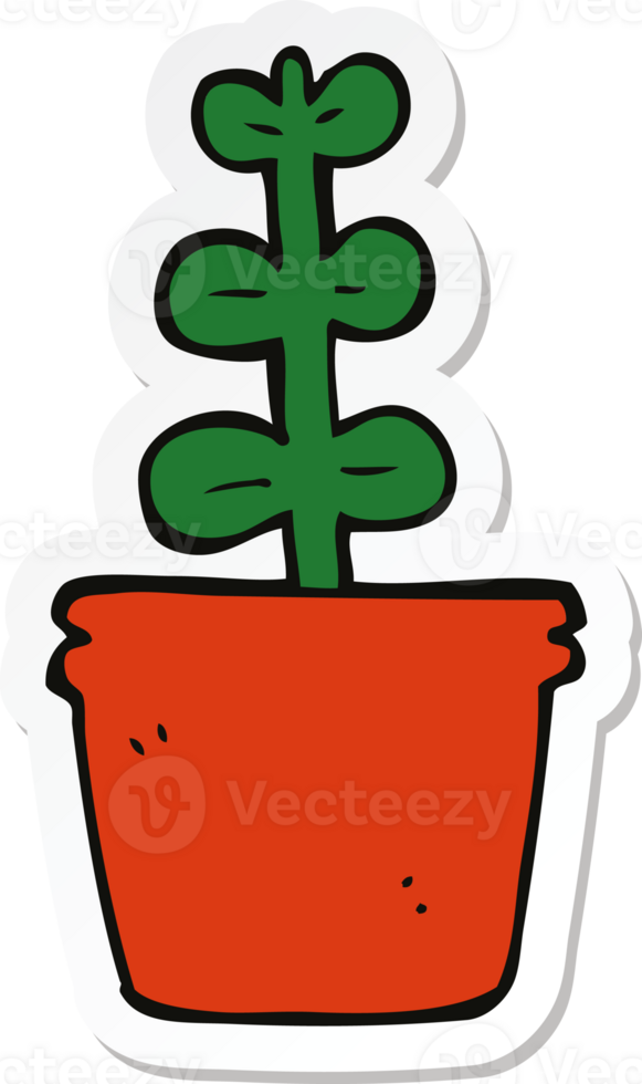 sticker of a cartoon house plant png