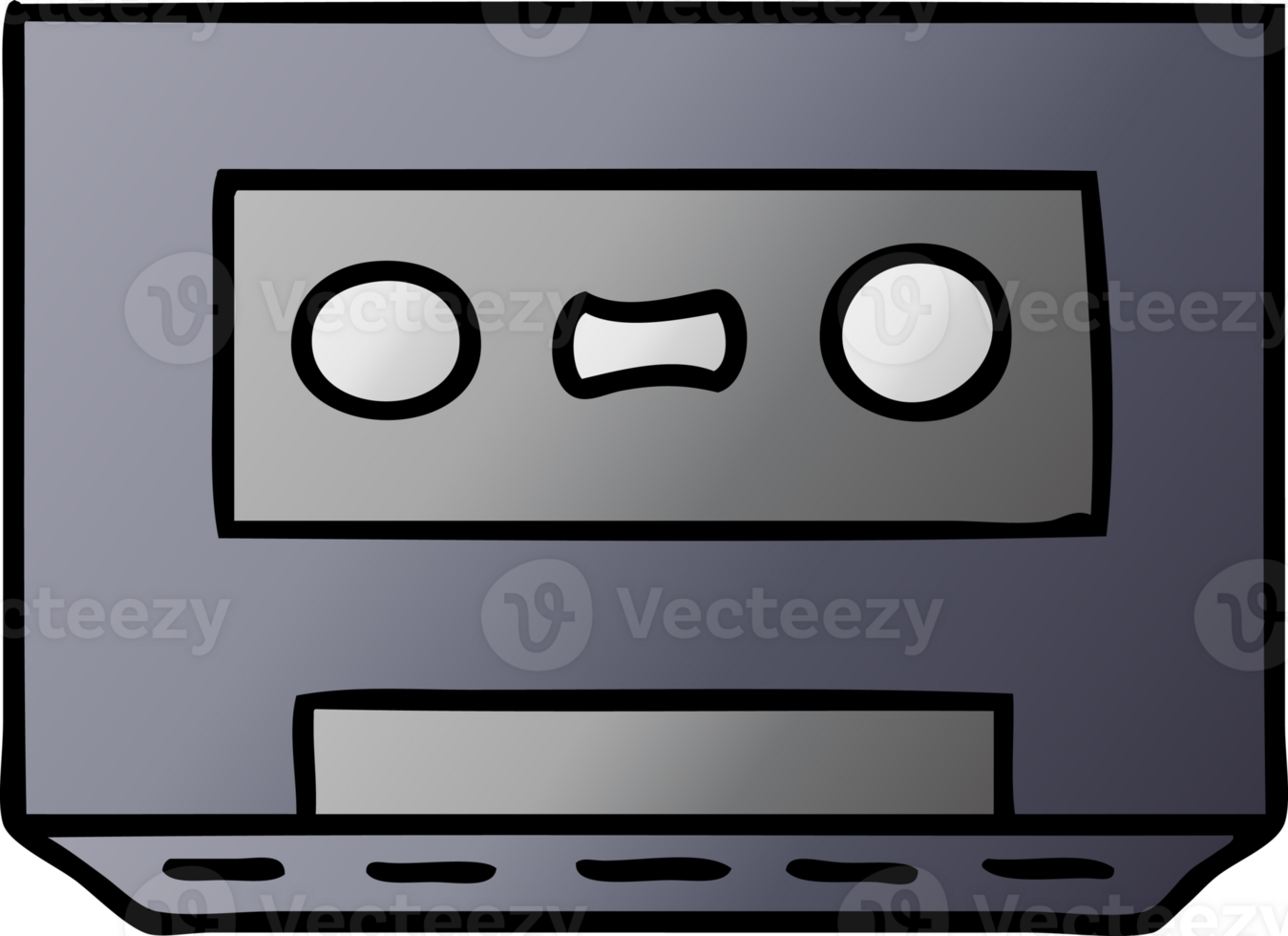 hand drawn gradient cartoon doodle of a gradient cassette tape png