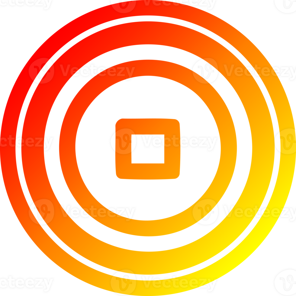 stop button circular icon with warm gradient finish png