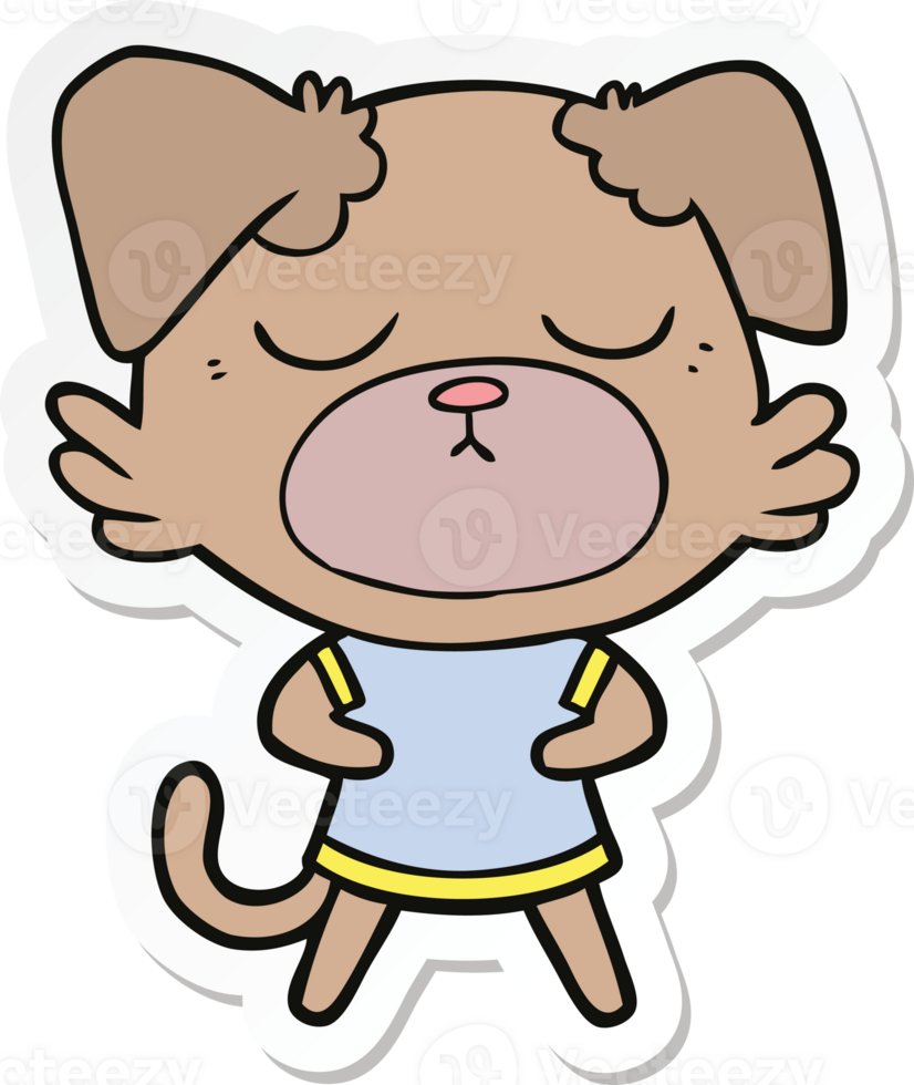 sticker of a cute cartoon dog png