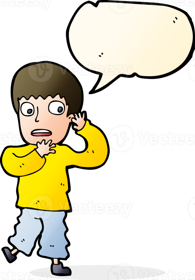 cartoon frightened boy with speech bubble png