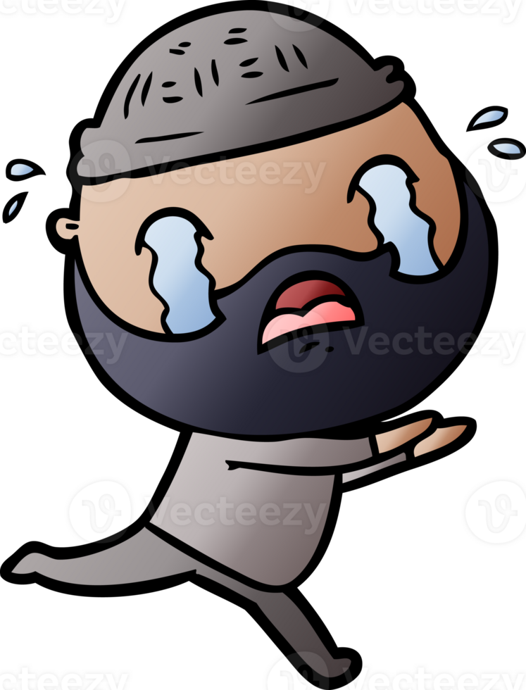 cartoon bearded man crying png
