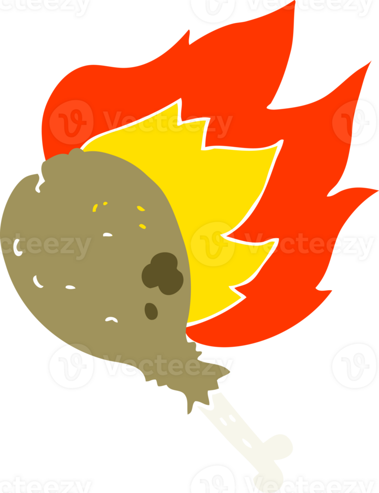 flat color illustration of chicken leg png