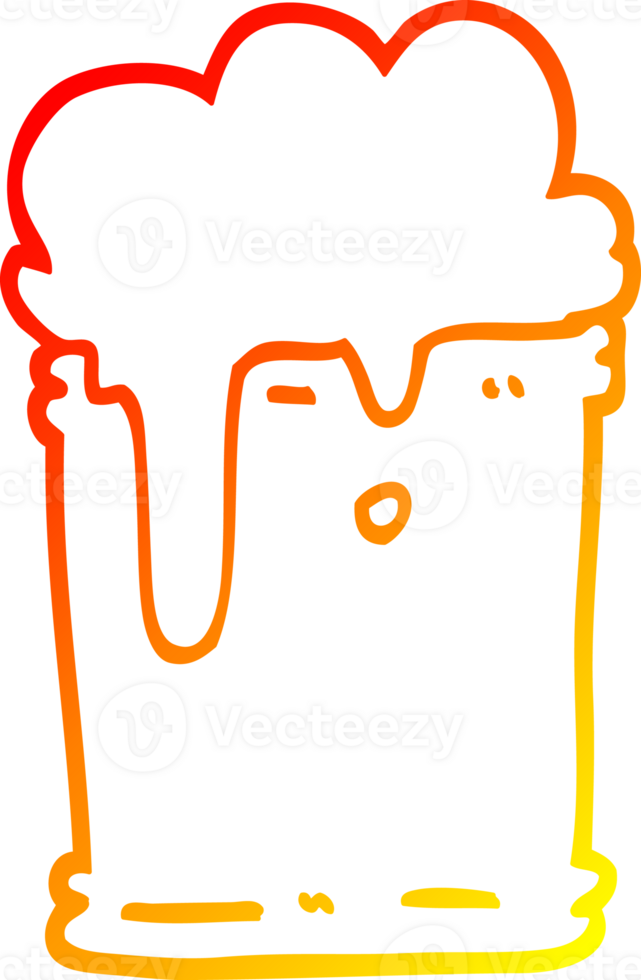 warm gradient line drawing of a cartoon fizzy drink png