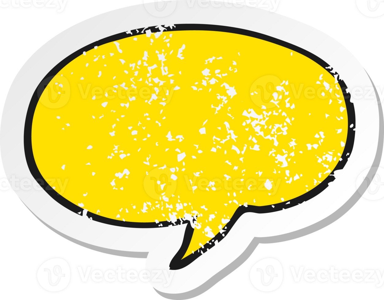 retro distressed sticker of a cartoon speech bubble png
