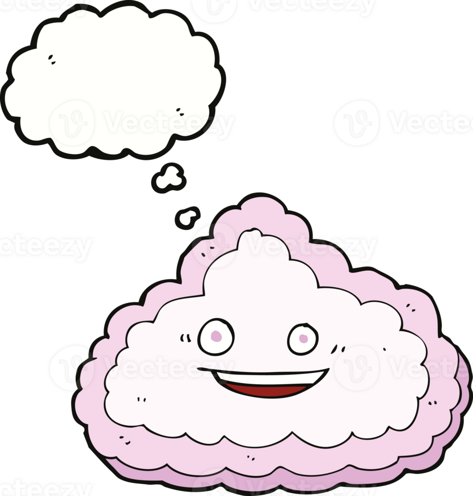 cartoon decorative cloud with thought bubble png