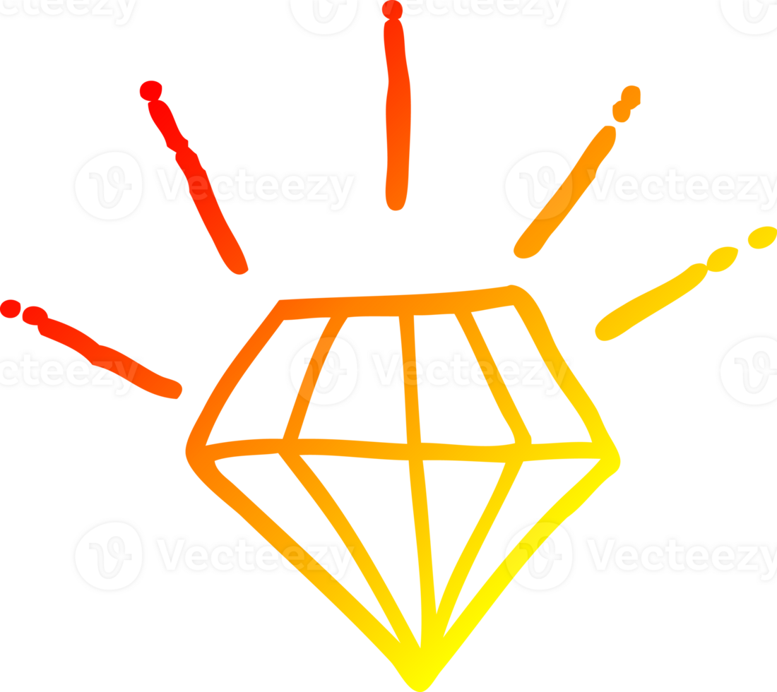 warm gradient line drawing of a cartoon tattoo diamond png