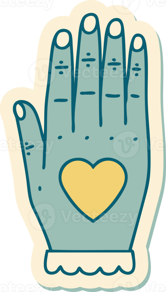 sticker of tattoo in traditional style of a hand png