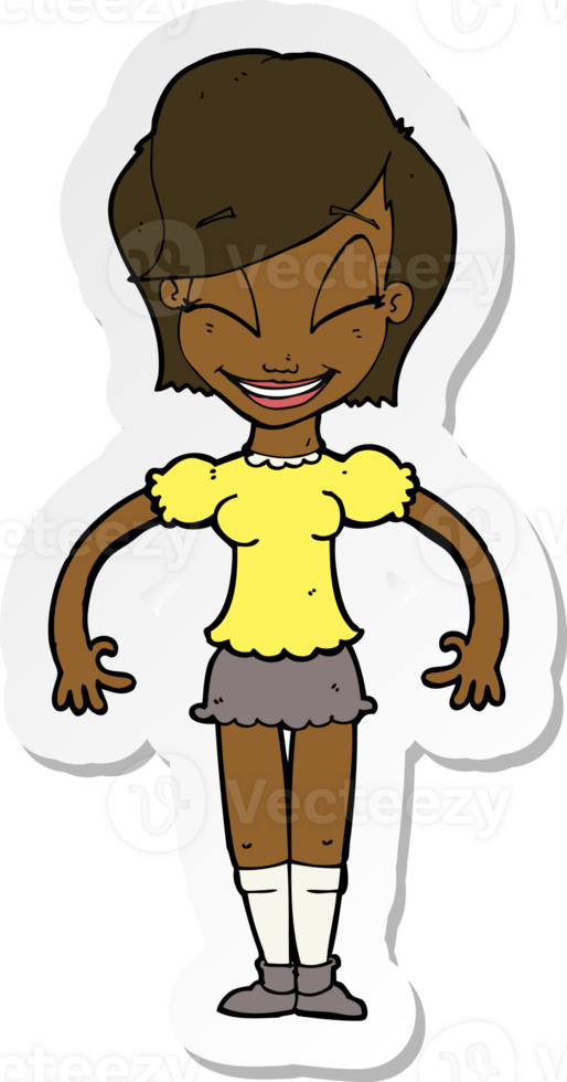 sticker of a cartoon pretty woman png