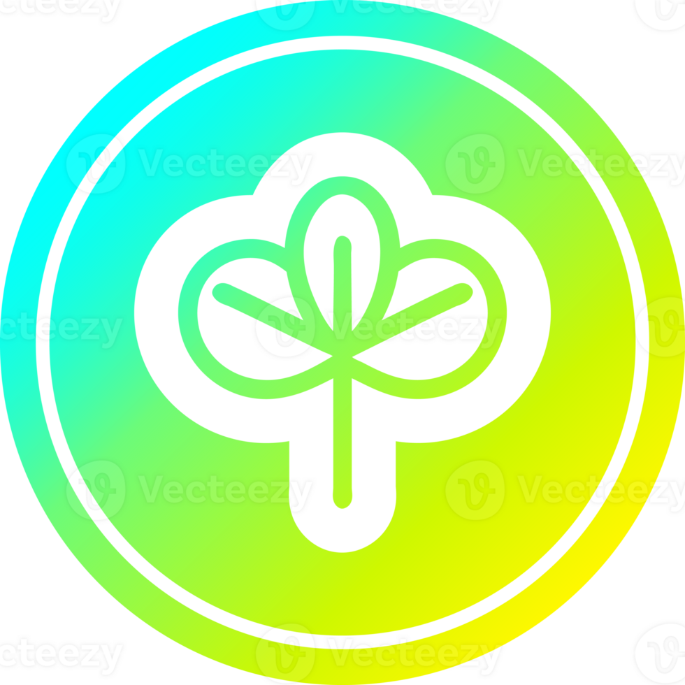 natural leaf circular icon with cool gradient finish png