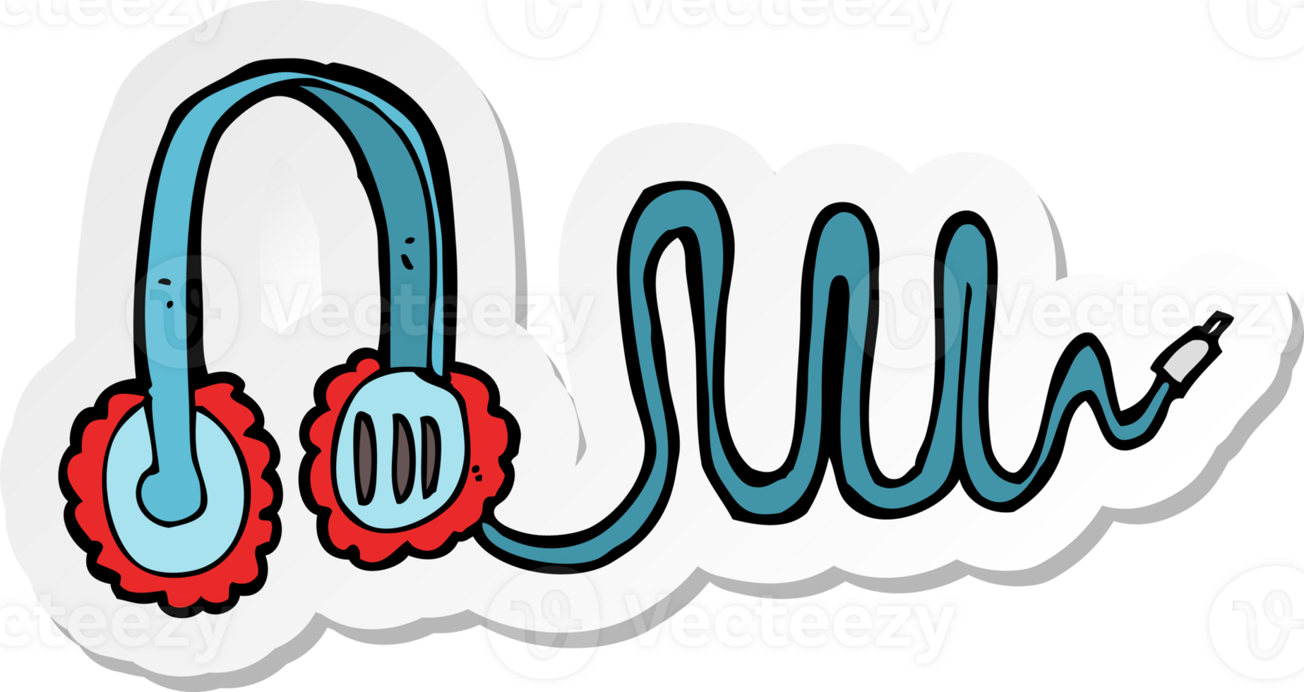 sticker of a cartoon headphones png