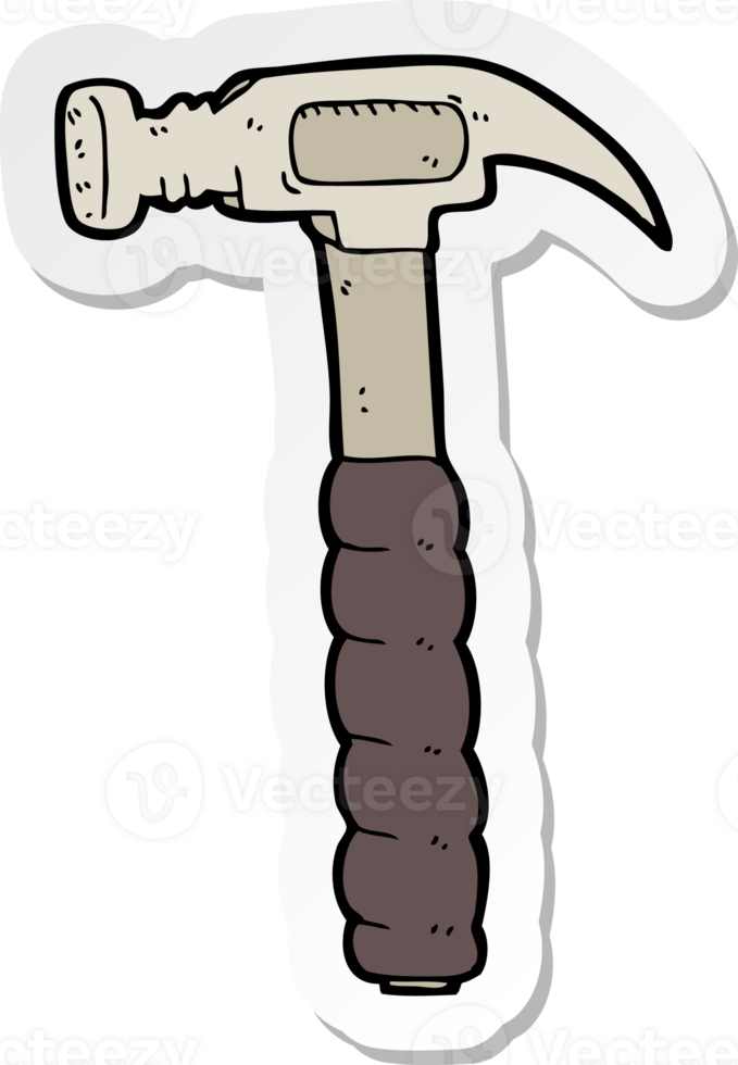 sticker of a cartoon hammer png