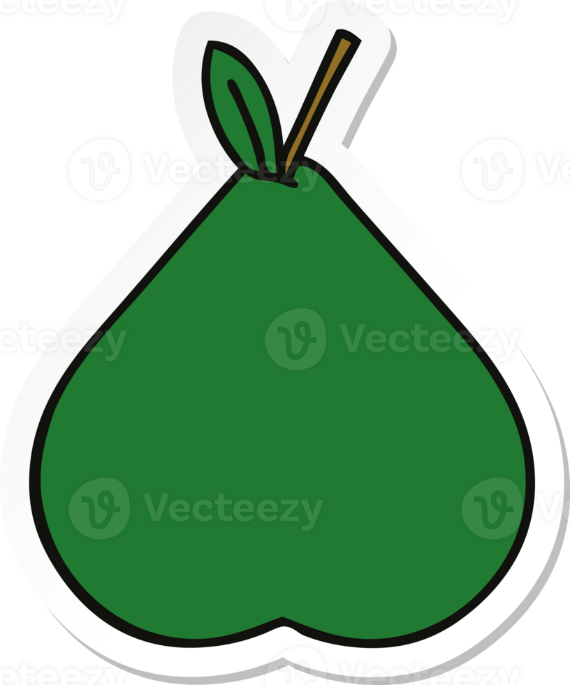 sticker of a cute cartoon pear png