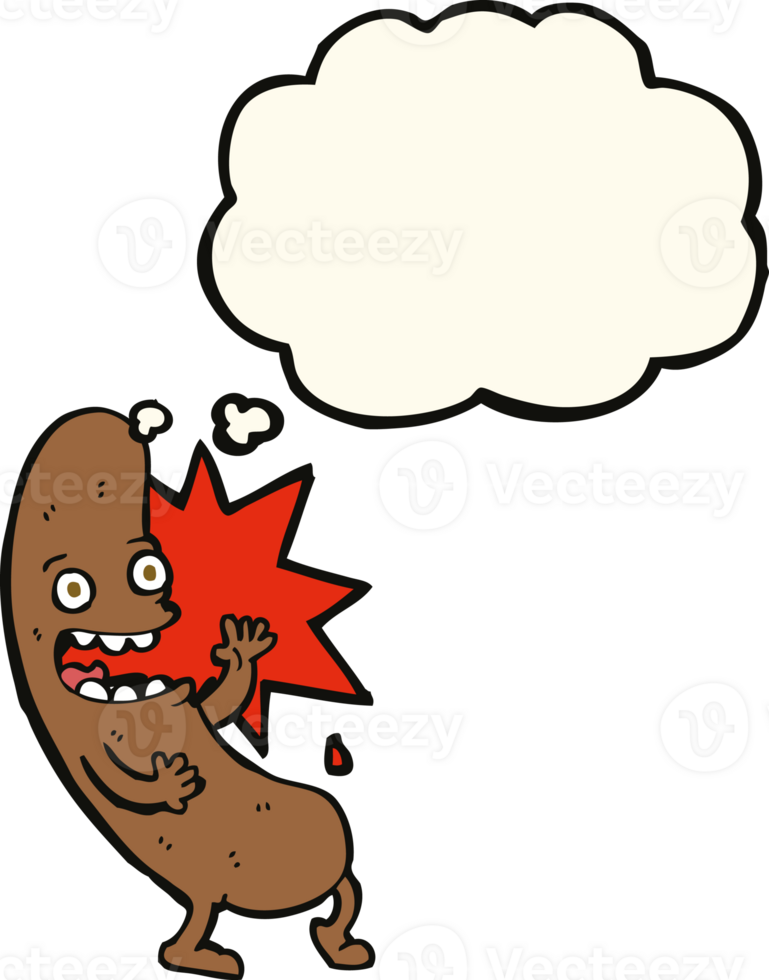 cartoon sausage with thought bubble png