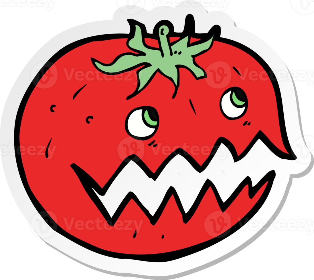 sticker of a cartoon tomato png