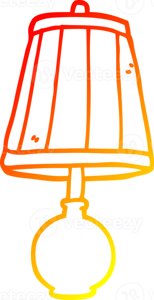 warm gradient line drawing of a cartoon table lamp png