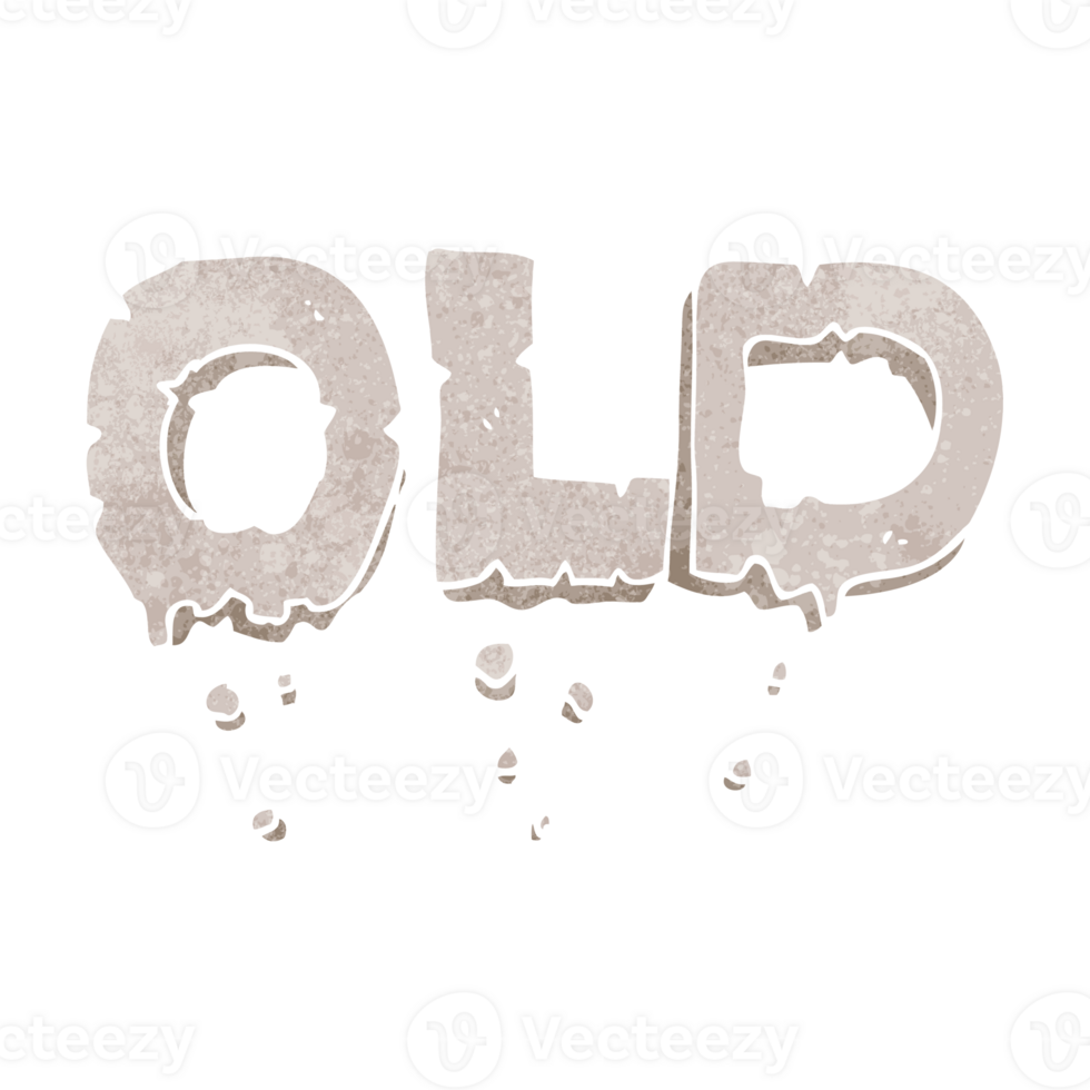 hand retro cartoon word old png