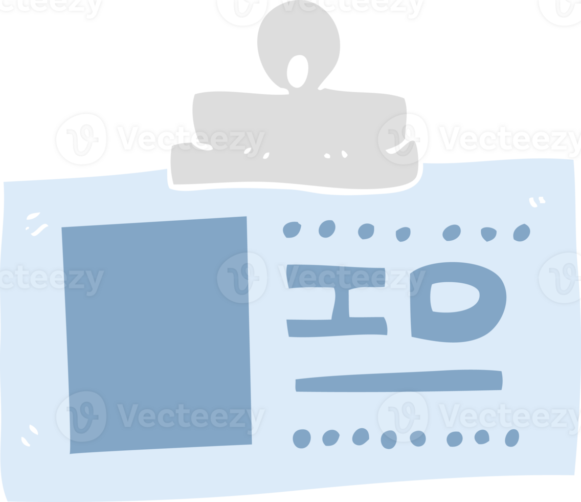 flat color illustration of ID badge png