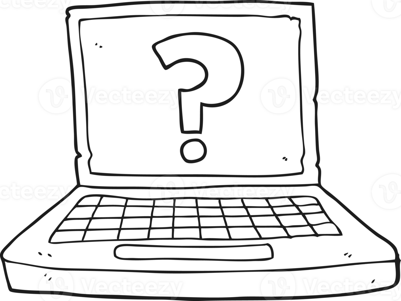 hand drawn black and white cartoon internet search png