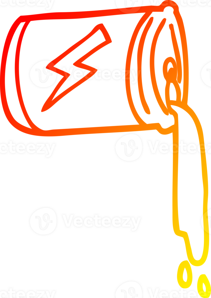 warm gradient line drawing of a cartoon pouring soda can png
