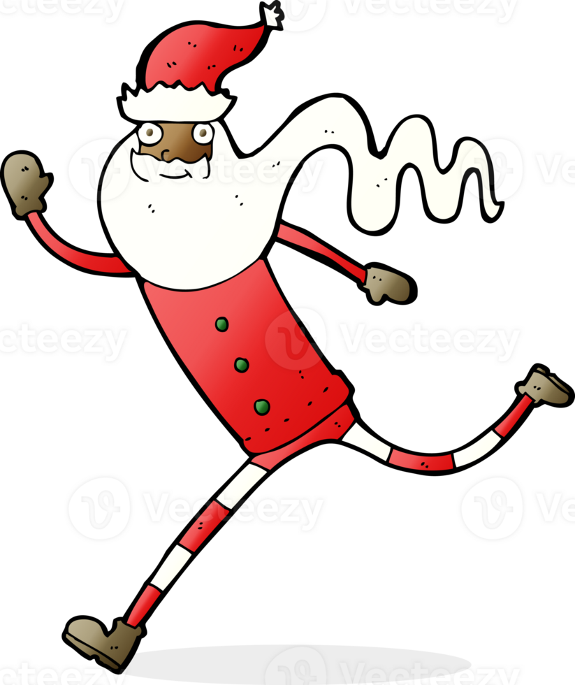 cartoon running santa png