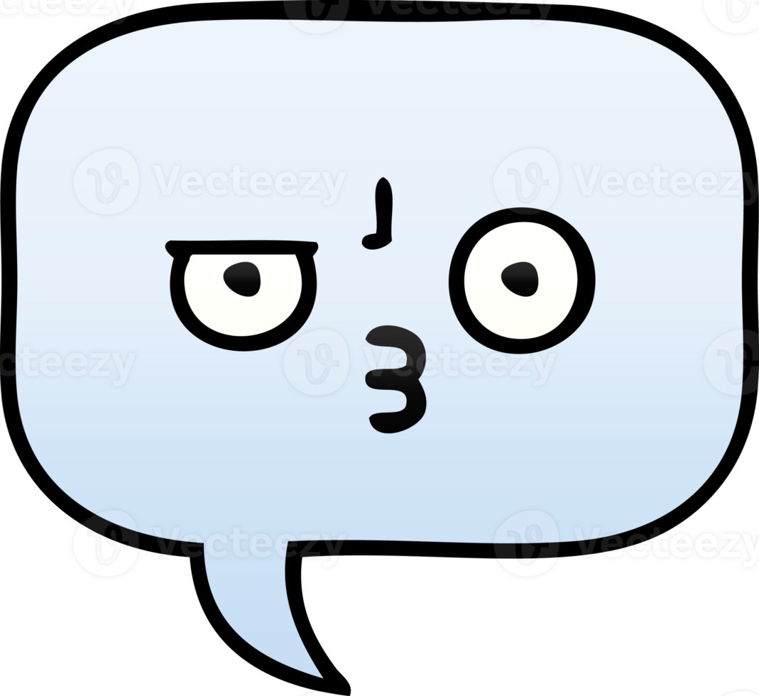 gradient shaded cartoon of a speech bubble png