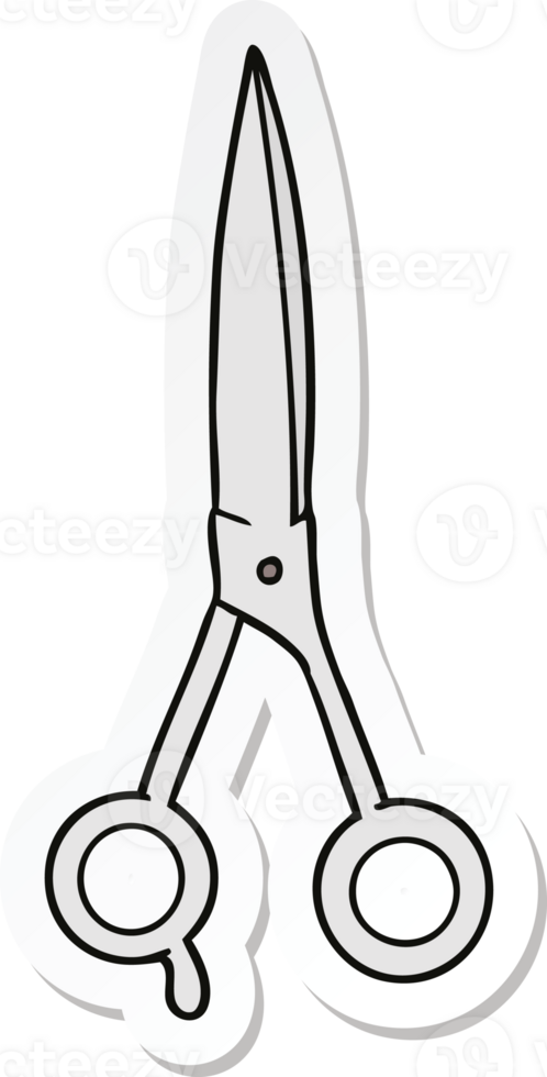 sticker of a cartoon barber scissors png