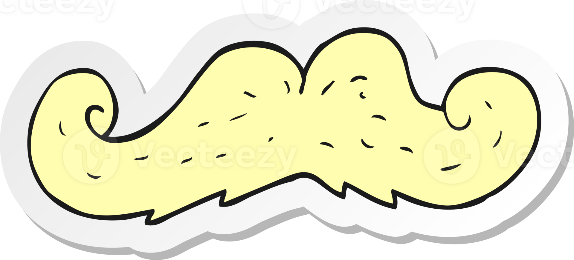 sticker of a cartoon mustache png