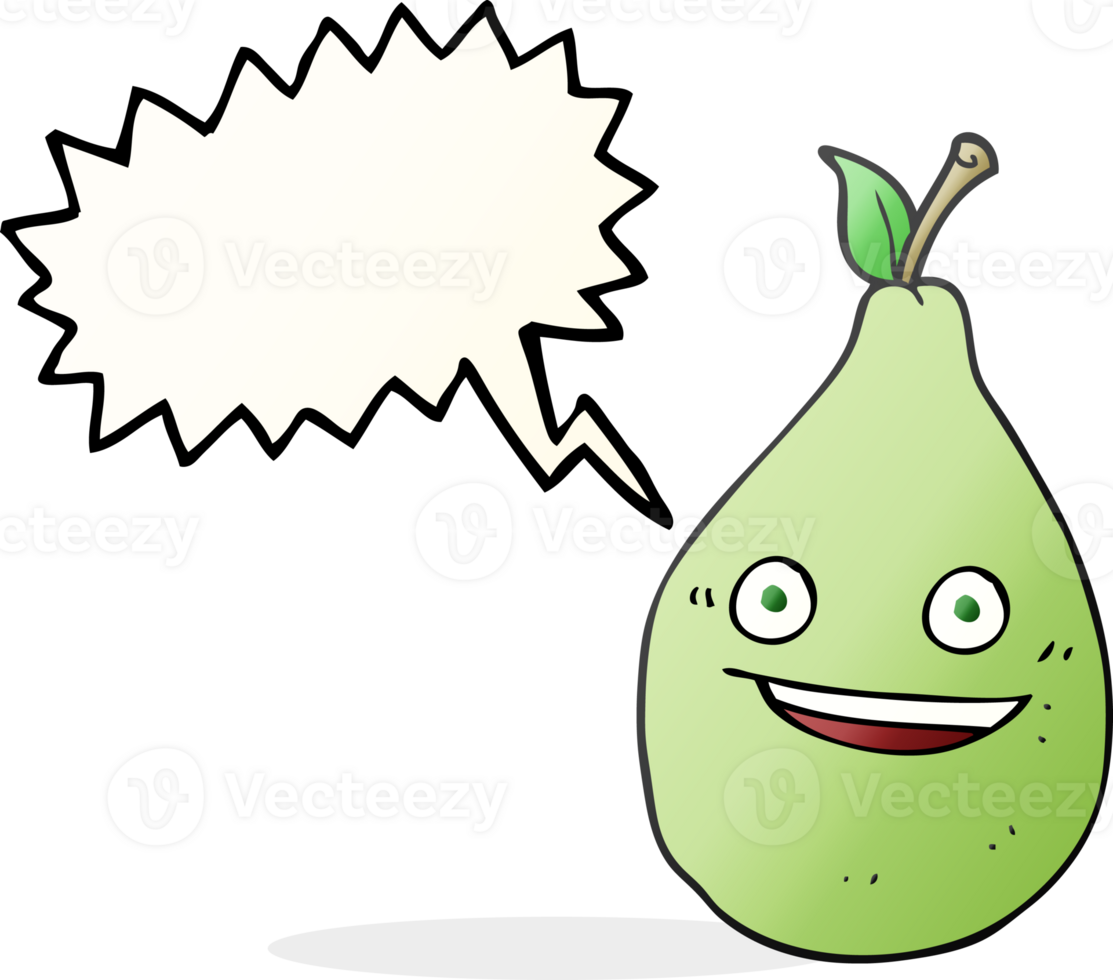hand drawn speech bubble cartoon pear png