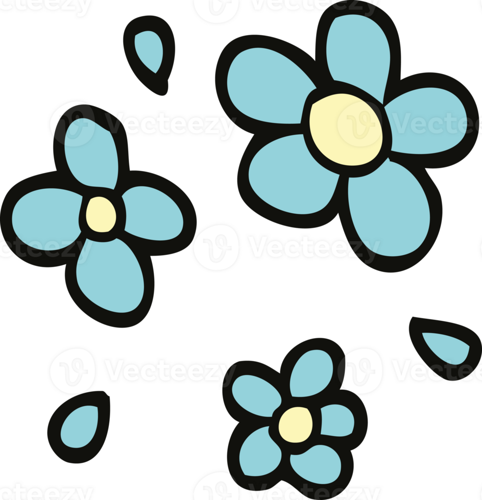 cartoon doodle decorative flowers png