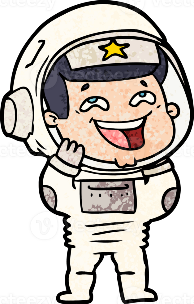 cartoon laughing astronaut png