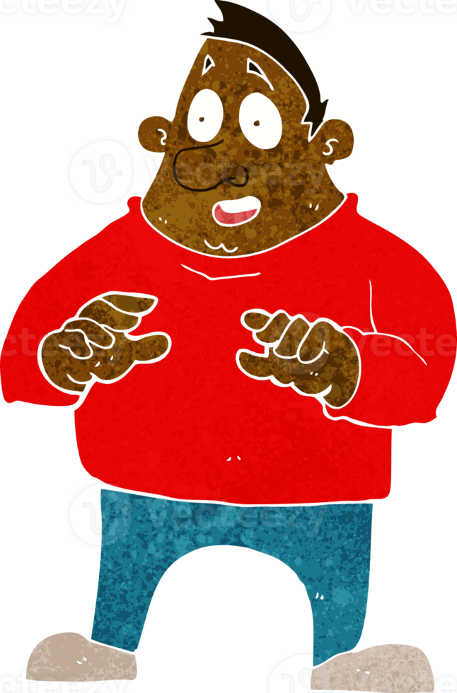 cartoon excited overweight man png