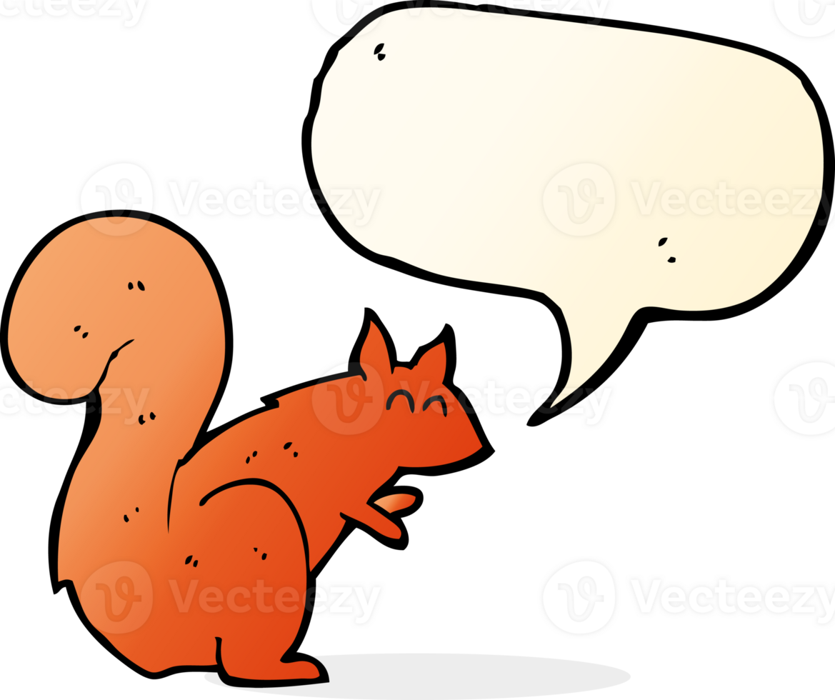 cartoon red squirrel with speech bubble png