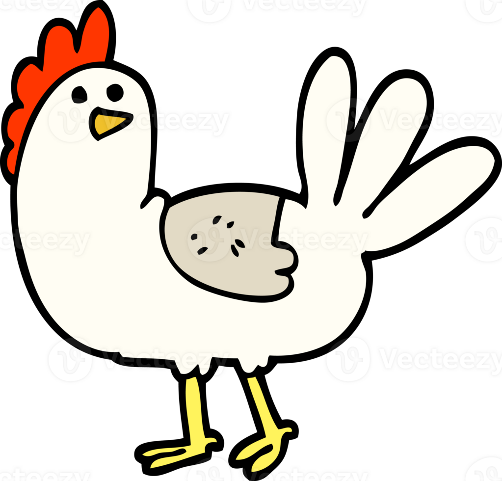 hand drawn doodle style cartoon chicken png