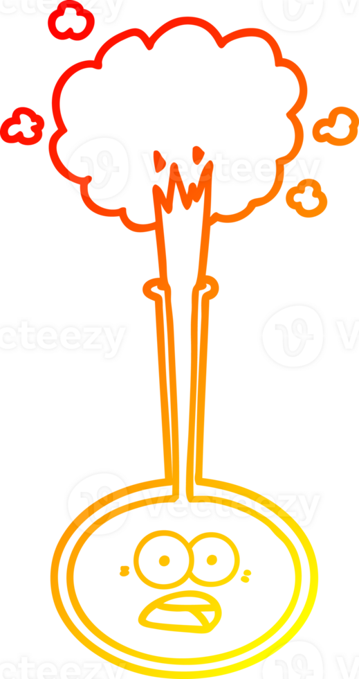 warm gradient line drawing of a cartoon science accident png