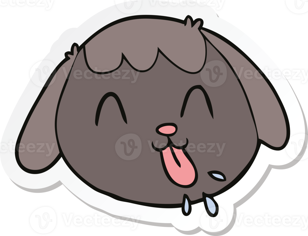 sticker of a cartoon dog face png