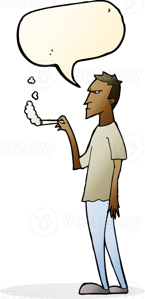 cartoon annoyed smoker with speech bubble png