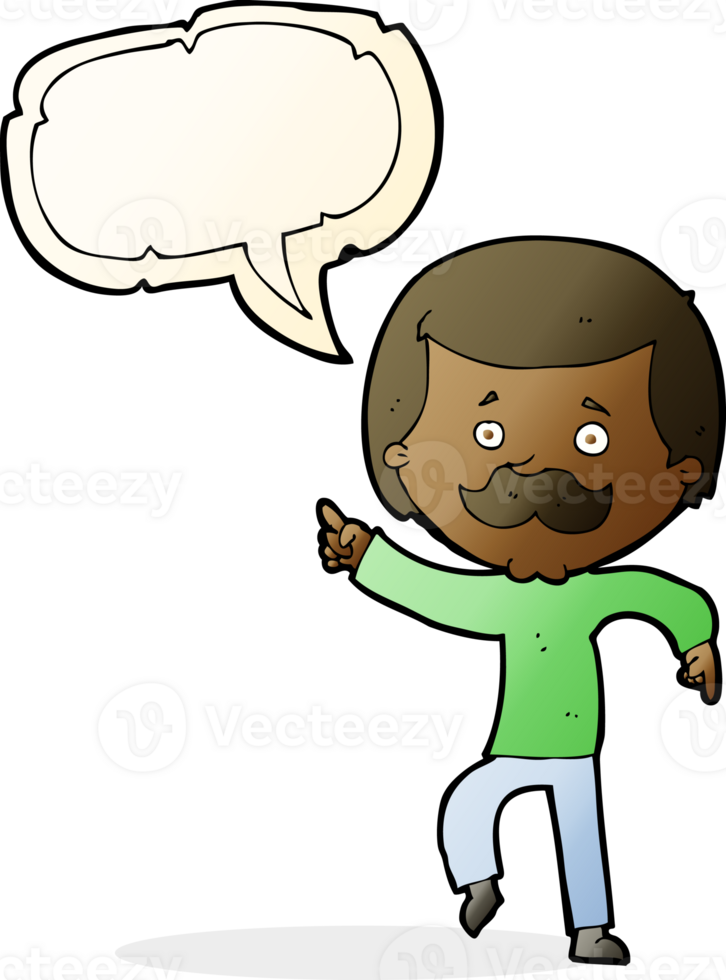 cartoon dancing dad with speech bubble png