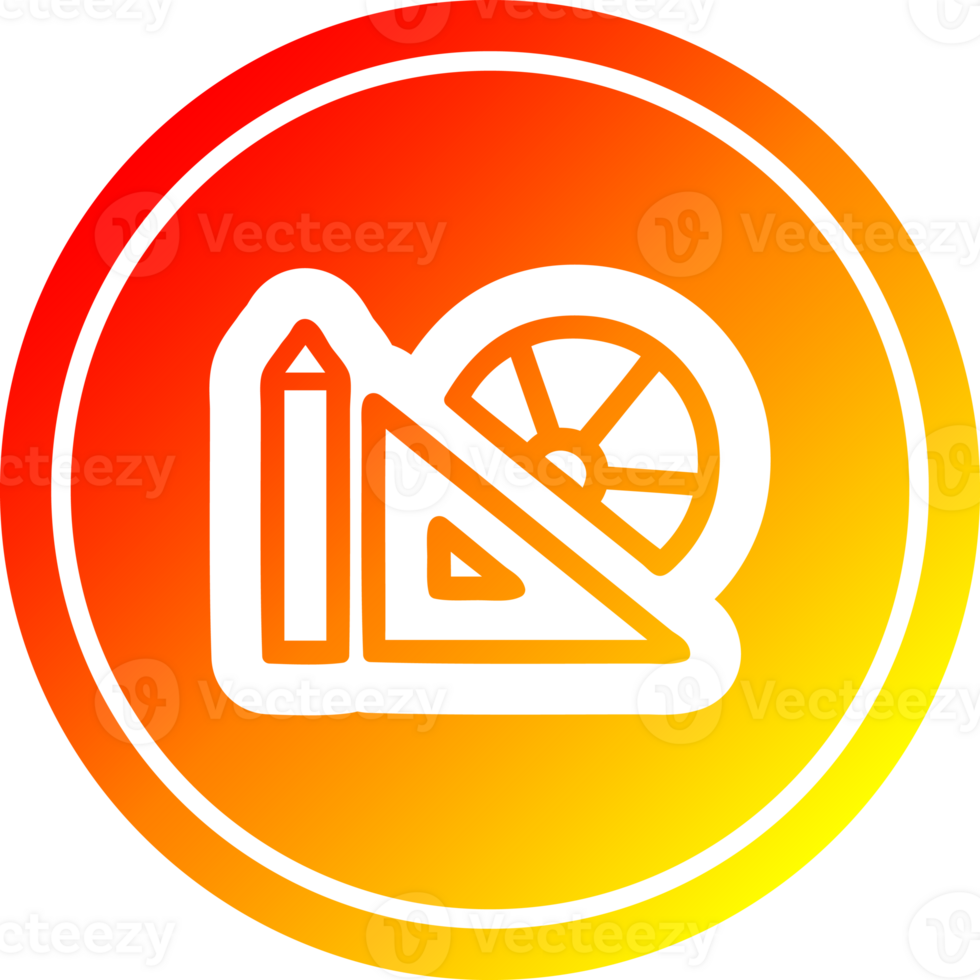 math equipment circular icon with warm gradient finish png