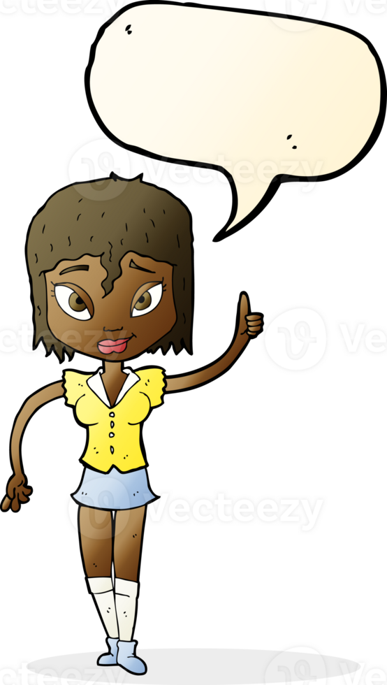 cartoon woman making point with speech bubble png