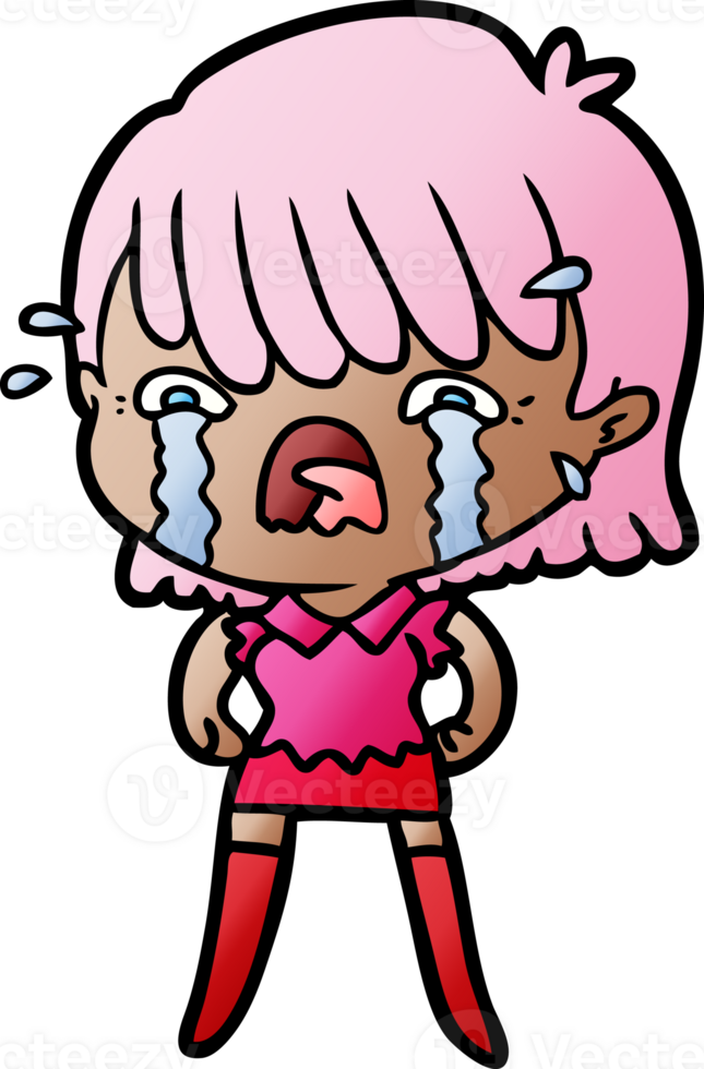 cartoon girl crying png