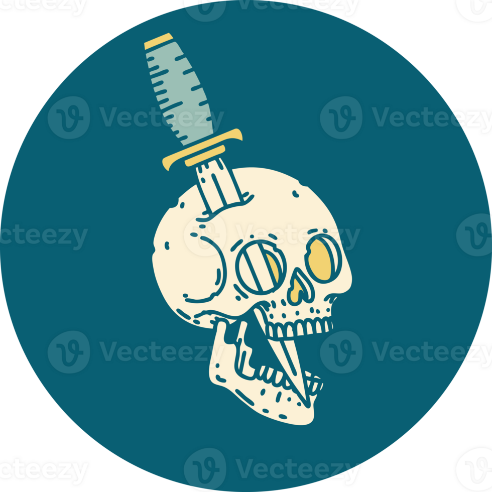 iconic tattoo style image of a skull png