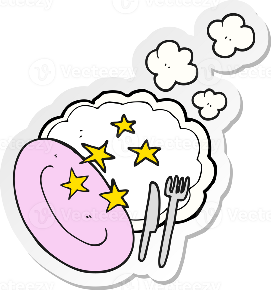 sticker of a cartoon clean plate png