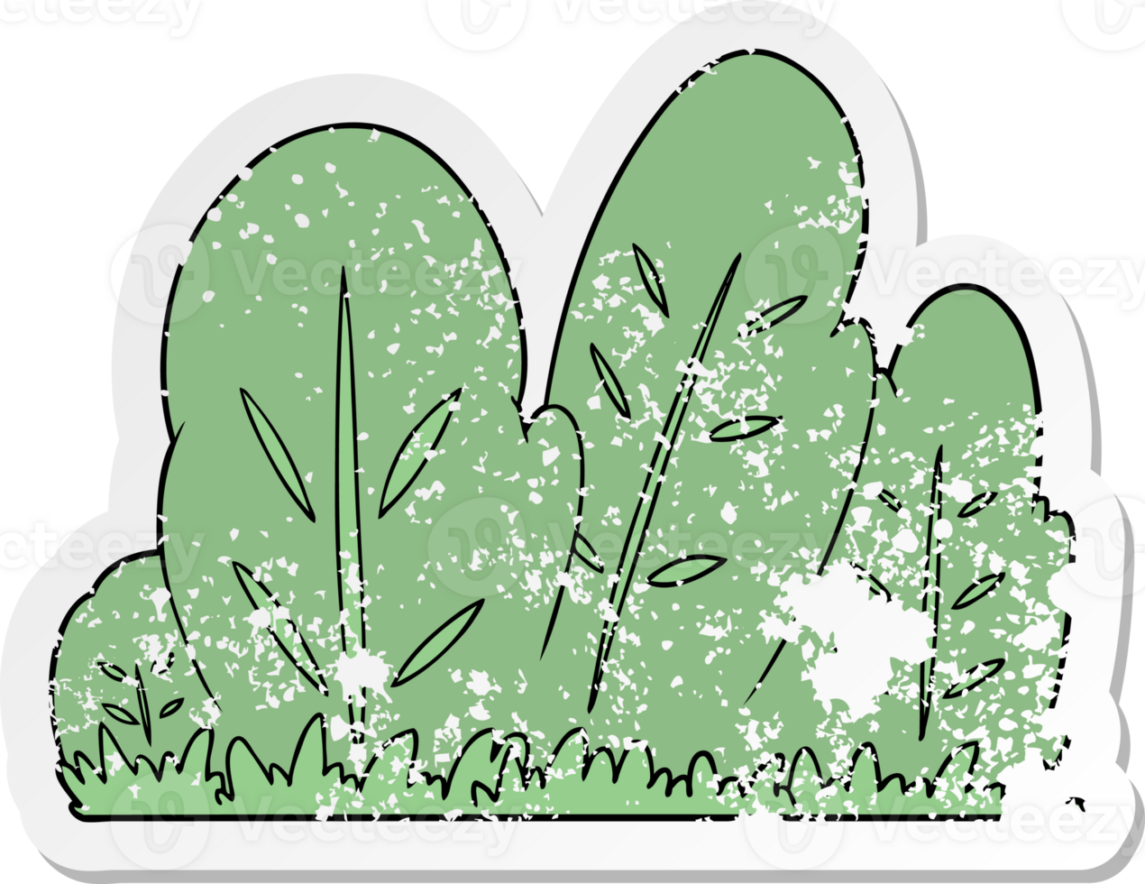 distressed sticker of a cartoon hedge png