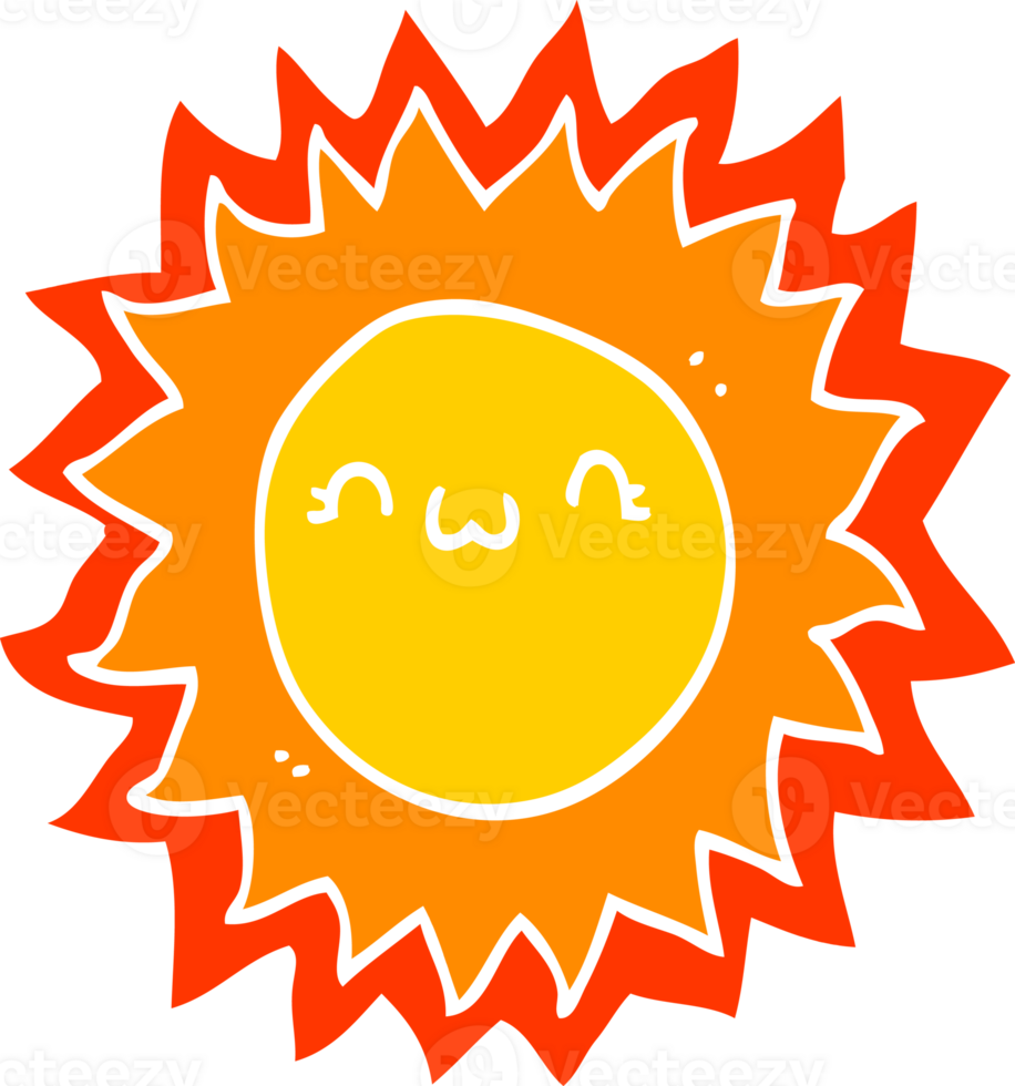 flat color style cartoon sun png